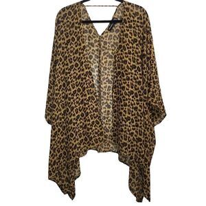 Nina Leonard Floral Open-Front Kimono onesize